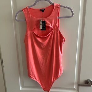 Express Coral Sleeveless Bodysuit